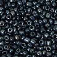 Seed beads 8/0 (3mm) Anthracite blue metallic